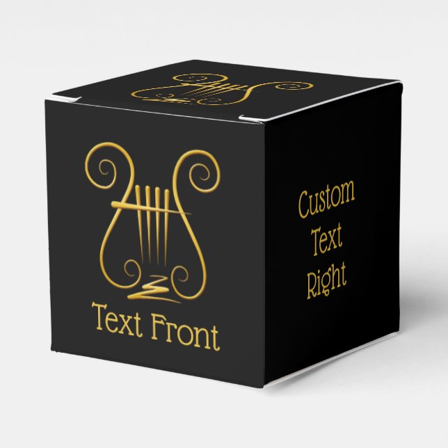 Caixinha De Lembrancinhas Ouro Lyre (Frente)