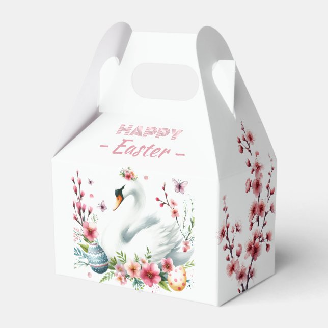 Caixinha De Lembrancinhas Ovos de Páscoa em Cisjordânia e Blossomas de Cerej (Frente)