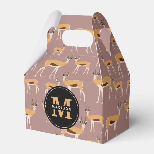 Caixinha De Lembrancinhas Padrão Animal de Antílope Selvagem (Frente)