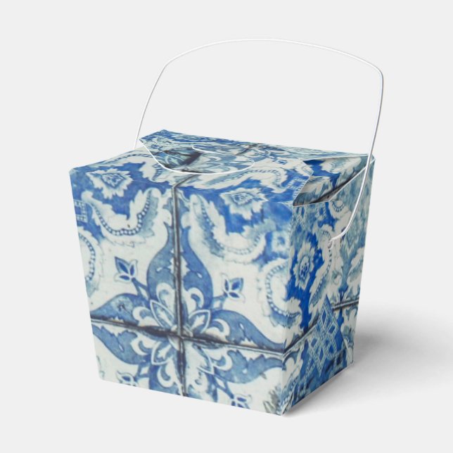 Caixinha De Lembrancinhas Padrão Antiquado de Azulejos Portugueses - Azulejo (Frente)