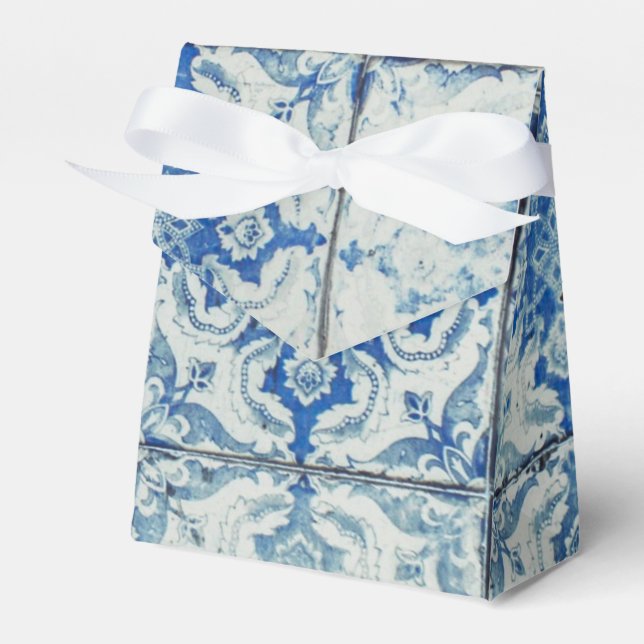 Caixinha De Lembrancinhas Padrão Antiquado de Azulejos Portugueses - Azulejo (Frente)