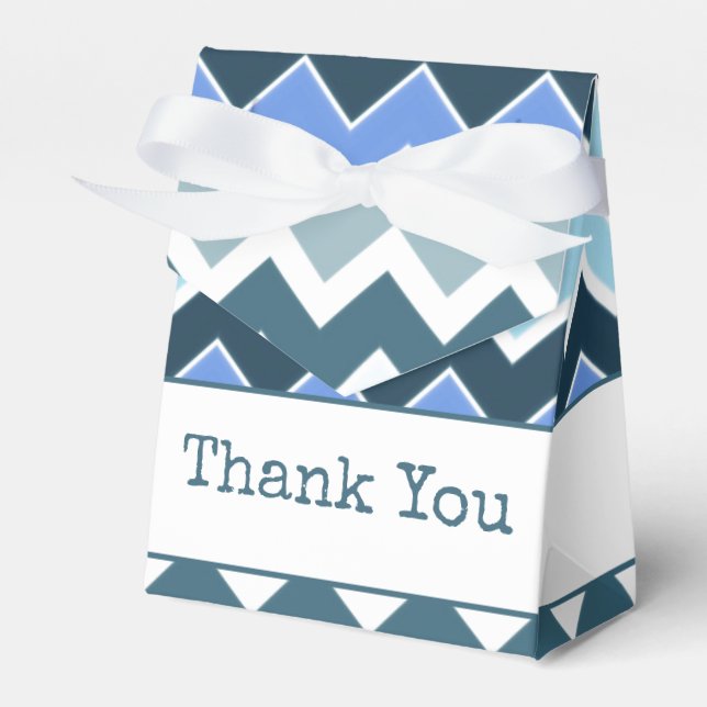 Caixinha De Lembrancinhas Padrão Azul e Branco (Frente)