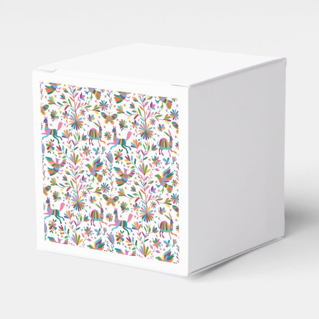 Caixinha De Lembrancinhas Padrão Brilhante do estilo Otomi mexicano (Frente)