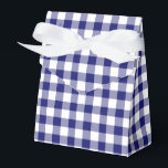 Caixinha De Lembrancinhas Padrão Clássico Azul Branco Verificado em Gingham<br><div class="desc">Caixa de Favoritos do Padrão Gingham com Verificação Azul Clássica</div>