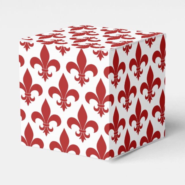 Caixinha De Lembrancinhas Padrão Clássico Flor de Lis Francesa (Frente)