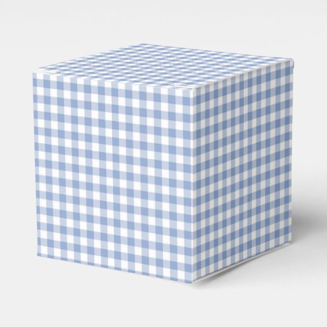 Caixinha De Lembrancinhas Padrão clássico Gingham azul verificado (Frente)