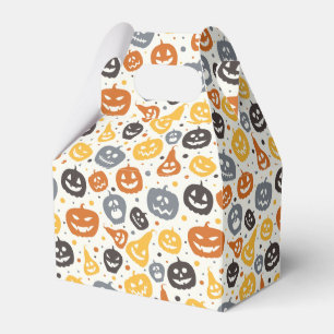 Caixinha De Lembrancinhas Padrão Colorido Jack-O'-Lanterna Rostos