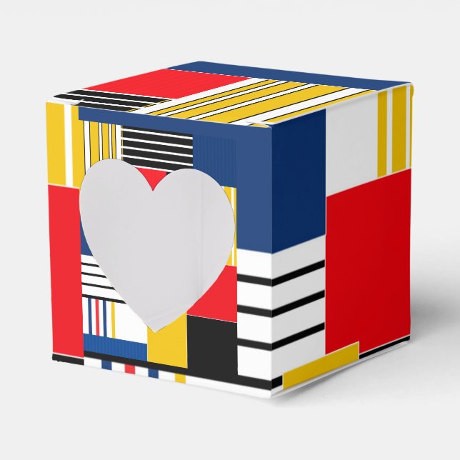 Caixinha De Lembrancinhas padrão de abstrato. Patchwork. (Frente)