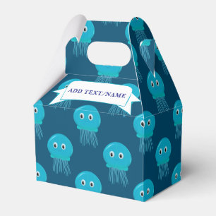 Caixinha De Lembrancinhas Padrão De Água-Vapor De Cartoon Em Azul