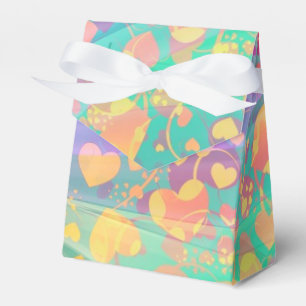 Caixinha De Lembrancinhas Padrão de Amor no Coração Design Pastel