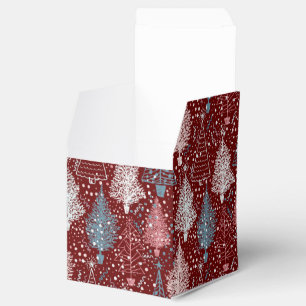Caixinha De Lembrancinhas Padrão de Árvores de Natal abstrato 3