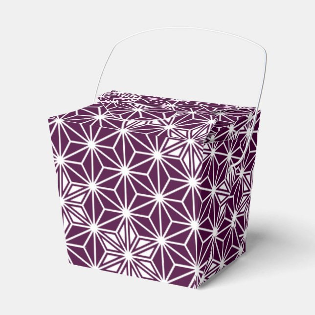 Caixinha De Lembrancinhas Padrão de Asanoha japonês - roxo de berinjela (Frente)