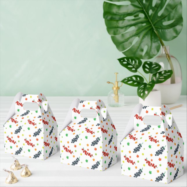 Caixinha De Lembrancinhas Padrão De Berries, Morango, Amorango, Fruta (Múltiplo)