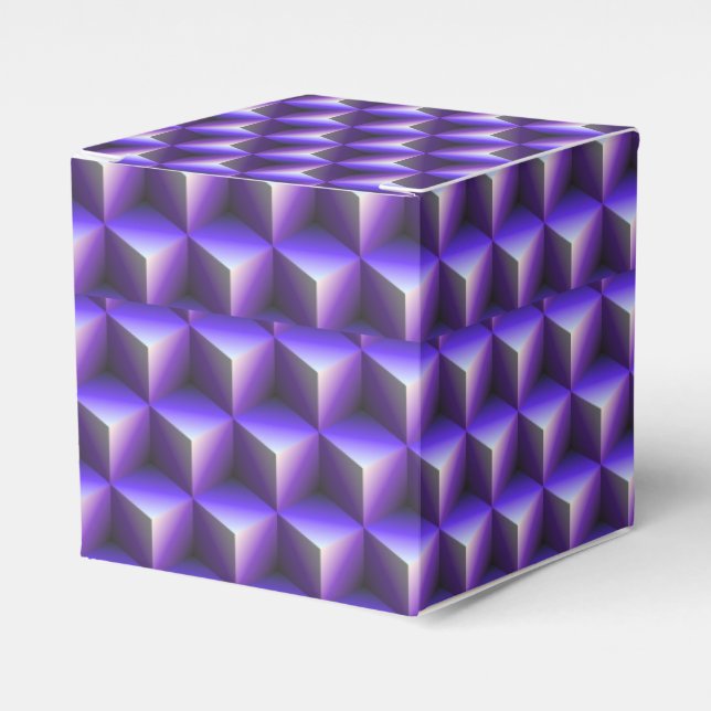 Caixinha De Lembrancinhas Padrão de Bloco de Cubo Roxo Abstrato (Frente)