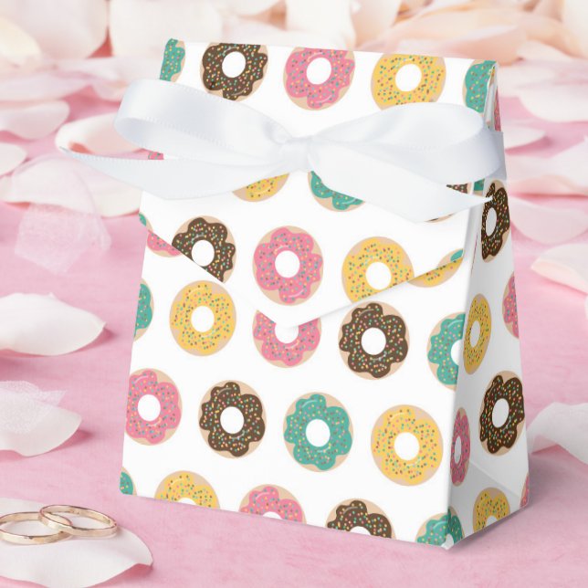 Caixinha De Lembrancinhas Padrão de Café e Donut  (Casamento)