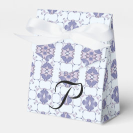 Caixinha De Lembrancinhas Padrão de Caleidoscópio Roxo #1 Monograma
