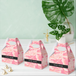 Caixinha De Lembrancinhas Padrão de Camuflagem Rosa, Seu nome, Personalize