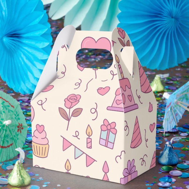Caixinha De Lembrancinhas Padrão de Celebração da Festa da Princesa Doce (Festa)