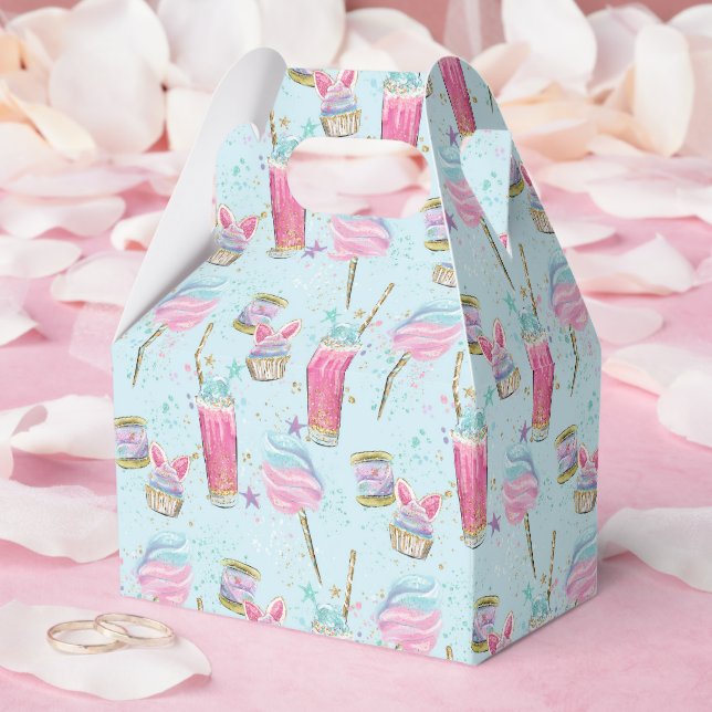 Caixinha De Lembrancinhas Padrão de Doces e Açúcar (Casamento)