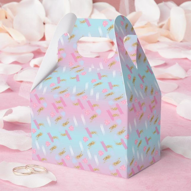 Caixinha De Lembrancinhas Padrão de Doces e Açúcar (Casamento)