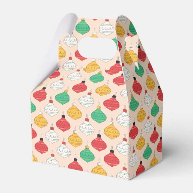 Caixinha De Lembrancinhas Padrão de Enfeites de natal Retroativos (Frente)