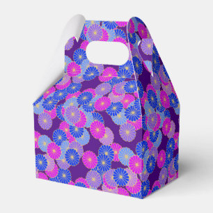 Caixinha De Lembrancinhas Padrão de flor Art Deco - violeta, azul e roxo