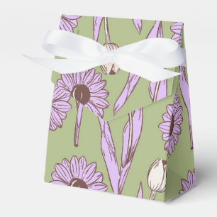 Caixinha De Lembrancinhas Padrão de Flor de Hippie Funky Y2K Retro Roxo Verd