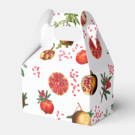 Caixinha De Lembrancinhas Padrão de Fruta do Pomegranato do Mediterrâneo