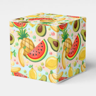 Caixinha De Lembrancinhas Padrão de Frutas de Verão Fresco
