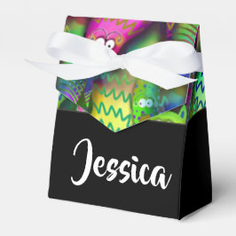 Caixinha De Lembrancinhas Padrão de gatos gradiente coloridos