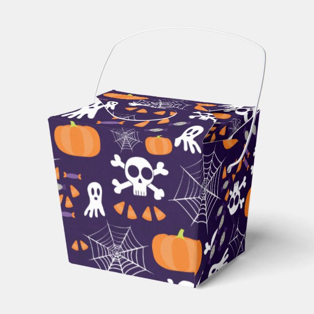 Caixinha De Lembrancinhas Padrão de Halloween divertido (Frente)
