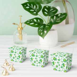 Caixinha De Lembrancinhas Padrão de Ilustração Botânica Amarela de Narciso