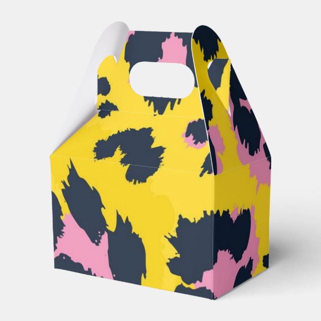 Caixinha De Lembrancinhas Padrão de impressão animal (Frente)
