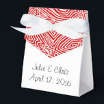 Caixinha De Lembrancinhas Padrão de impressão rabiscada vermelha<br><div class="desc">Um design divertido para um casamento elegante ou outro evento especial.</div>