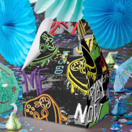 Caixinha De Lembrancinhas Padrão de Jogo Grafite Neon