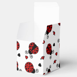 Caixinha De Lembrancinhas Padrão de Ladybug e coração