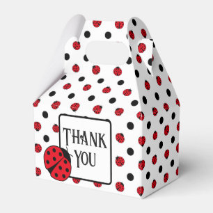 Caixinha De Lembrancinhas Padrão de ladybug retro-cúbico