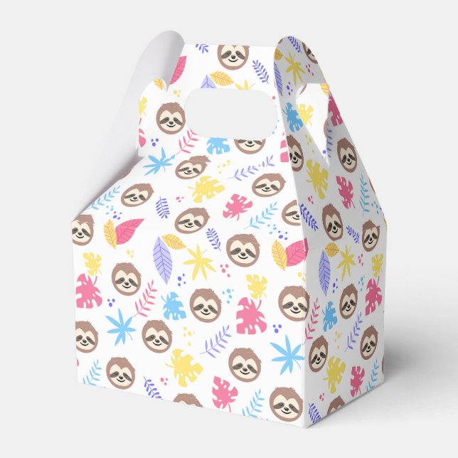 Caixinha De Lembrancinhas Padrão de Lama e Folhas Tropicais (Frente)