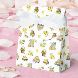 Caixinha De Lembrancinhas Padrão de Limão de Verão Mediterrâneo 