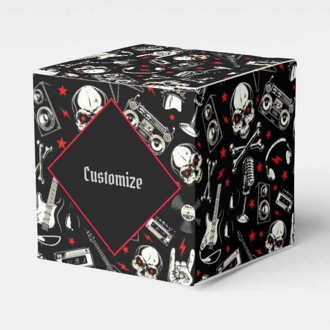 Caixinha De Lembrancinhas Padrão de metal pesado retrô personalizado (Frente)