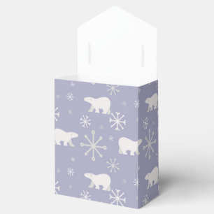 Caixinha De Lembrancinhas Padrão de Natal com ursos polares e flocos de neve
