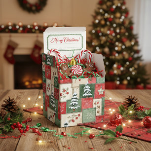 Caixinha De Lembrancinhas Padrão de natal em patchwork country