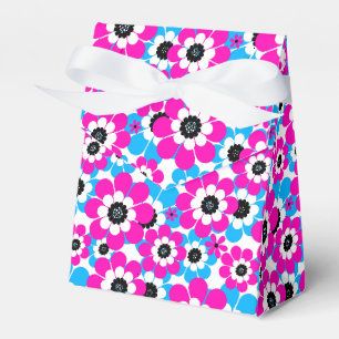 Caixinha De Lembrancinhas Padrão de néon brilhante floral creme brilhante e 