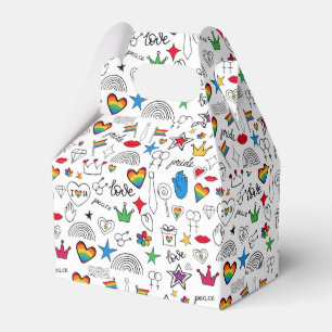 Caixinha De Lembrancinhas Padrão de Orgulho gay Doodle