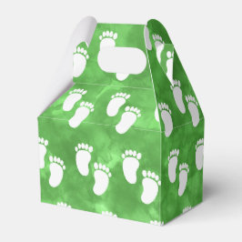 Caixinha De Lembrancinhas Padrão de Pegada do Chá de fraldas de Aquarela Ver