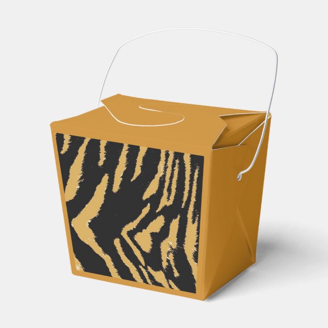 Caixinha De Lembrancinhas Padrão de Pelo de Tigre (Frente)