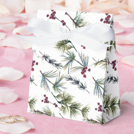 Caixinha De Lembrancinhas Padrão de Poinsettia em Aquarela 