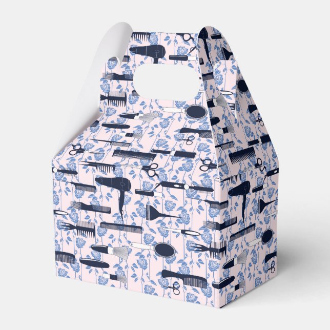 Caixinha De Lembrancinhas Padrão de Rosa Azul do Beauty Care (Frente)