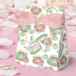 Caixinha De Lembrancinhas Padrão de tempo do chá