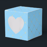 Caixinha De Lembrancinhas Padrão de Treliça Azul Pastel e Dourado<br><div class="desc">Caixa de favor com padrão de treliça em tons de azul bebê e dourado falso brilhante para complementar a coleção abaixo.</div>